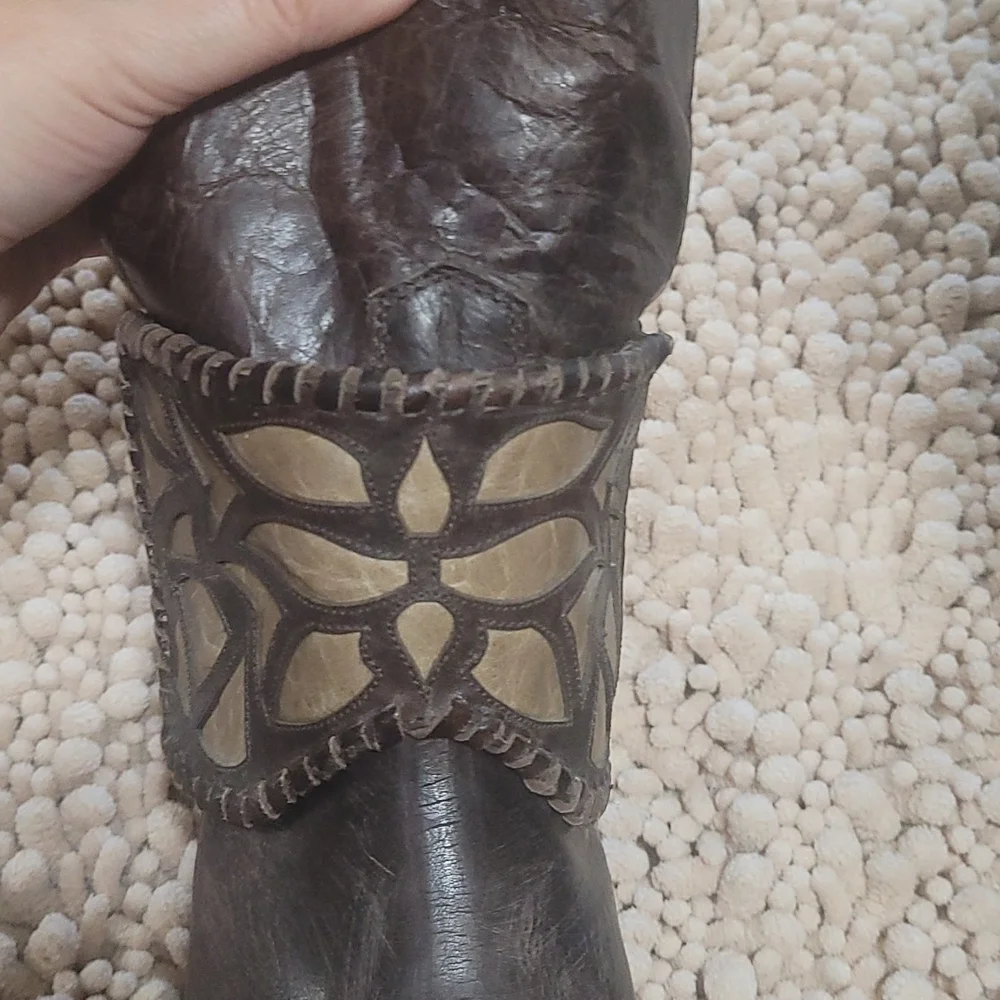 Old Gringo 7 1/2 B Distressed walking heel knee Boots - Picture 10 of 16